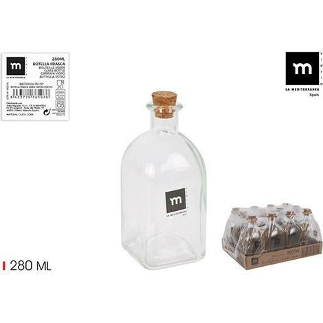 (12 u.) BOTELLA VIDRIO CON CORCHO