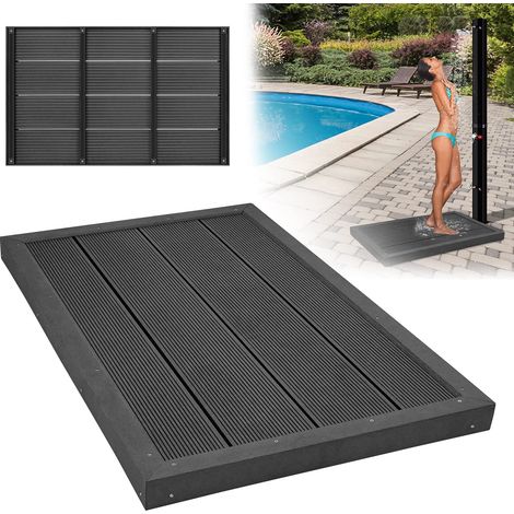 Élément de sol 105 x 63 x 5,5 cm - Plaque de sol extérieure en WPC pour douche solaire, douche de jardin, plaques de sol antidérapantes NAIZY