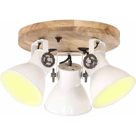 vidaXL Plafonnier industriel 25 W Blanc 42x27 cm E27 (1/5)