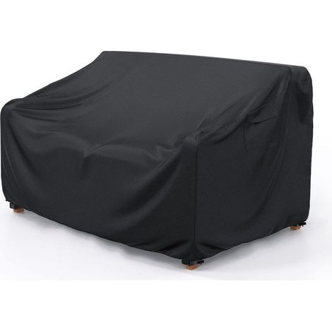 Schutzhülle für 2-Sitzer-Gartenbank – 100 % wasserdicht – Liegestuhlabdeckung 199 x 84 x 82 cm – robust – schwarz (1/5)