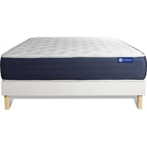 Actimemo sleep matratze 130x200cm + Bettgestell mit lattenrost , Härtegrad 2 , Memory-Schaum , Höhe : 22 cm