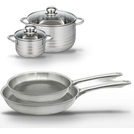 Lot de 2 Poêles 24/28cm & 2 Faitouts 14/24cm Elo Relief Passion (1/5)