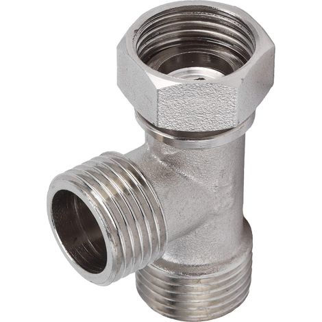 Acier Inoxydable 1/2 G 3 Voies Connecteur de T Flexible Diverter pour Tuyau de Soupape d'Angle Bras de Douche de Bain et Robinet de Pulvérisateur de Bidet de Toilette (1/5)