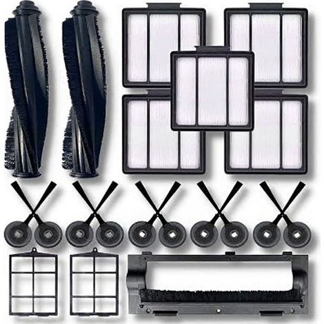 Kit d'accessoires pour aspirateur robot Shark ION R85 / RV850 : 2 brosses principales, 5 filtres, 1 couvercle de brosse principale, 10 brosses latérales et 2 préfiltres. (1/5)