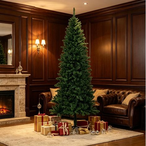 Árbol de Navidad artificial 210 cm, 865 ramas, PVC y metal, verde DESVIAE (1/5)