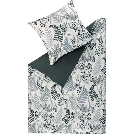 SCHÖNER WOHNEN Biancheria da letto in percalle VIVA - 1 pezzo 135x200 cm, antracite