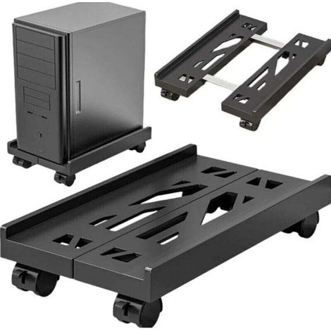 PC-Unterbauständer: Mobiler CPU-Ständer mit feststellbaren, rutschfesten Rollen, höhenverstellbarer PC-Tower-Ständer, PC-Tower-Stützwagen für die meisten PCs