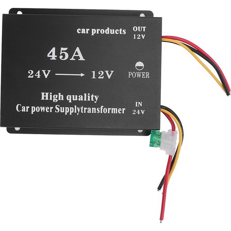 Convertisseur de tension 24V à 12V DC 600W, adaptateur de puissance sonore pour camion, réducteur de pilote longue Distance, régulateur pour voitures, camping-cars, SUV, bus 45A (1/5)