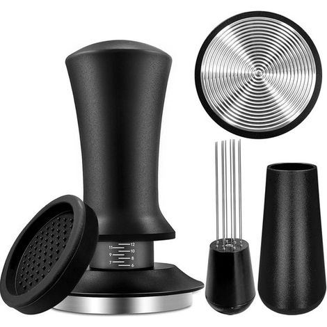 Prensador de café de 51 mm，prensador de café de acero inoxidable，prensador de café de 51 mm con mango de madera (1/5)