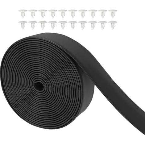 Sangles de réparation en vinyle pour chaises de terrasse, 5,1 cm de long, 3 m de long avec 20 rivets pour meubles de jardin, pelouse, chaises longues, noir (1/5)