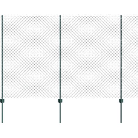 Maison Exclusive - Kettenzaun mit Pfosten 10 x 1,6 m (B x H)