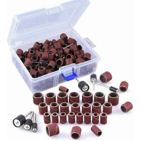 Tambour De Ponçage - 252 Pièces Avec Boîte De Rangement - Compatible Outils Rotatifs - 120 Bandes + 12 Tambours Mandrins - Diamètres 1/4 3/8 1/2 Pouces (1/4)