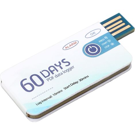 Enregistreur de données de température USB, stockage de 10 000 groupes, haute précision, jetable et portable (1/5)