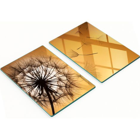 Multifunktionale, dekorative Glas-Küchenbretter „Löwenzahn“ 2x40x52 cm (1/5)