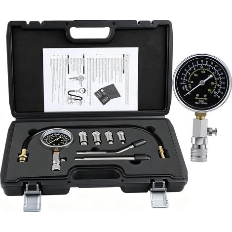 Motor Compression Tester, Automotive Compression Tester Set, Gasoline Engine Diagnostic Tool for Pressure Gauge Gasoline (1/5)