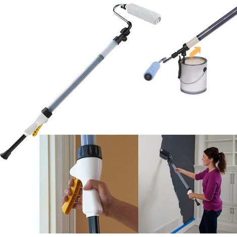 Trade Shop - Paint Roller Rullo Da Pittura Asta Telescopica 23 Cm Per Pareti Stanza No Gocce - (1/3)