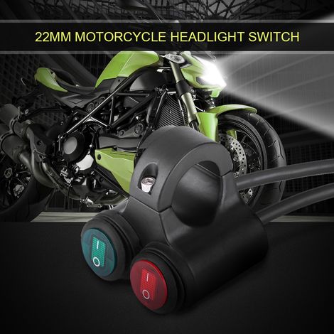 Interrupteur à double bouton universel 22 mm pour guidon de moto : phare, feu stop, antibrouillard et klaxon (type D) (1/5)