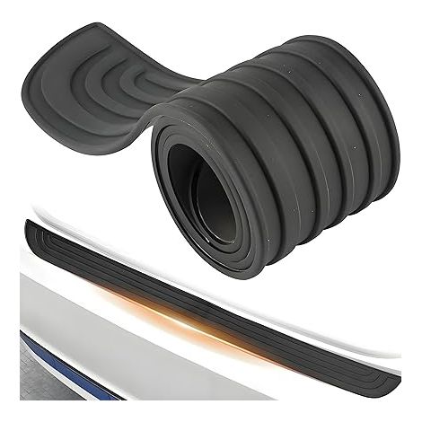 Protection de pare-chocs en caoutchouc anti-rayures arrière autocollante seuil chargement Accessoire voiture pour la plupart des voitures, (1/5)