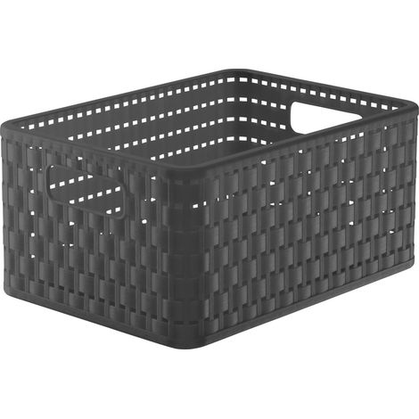 Rotho Korb Country A5, 11 L anthrazit Boxen, Körbchen, Kisten