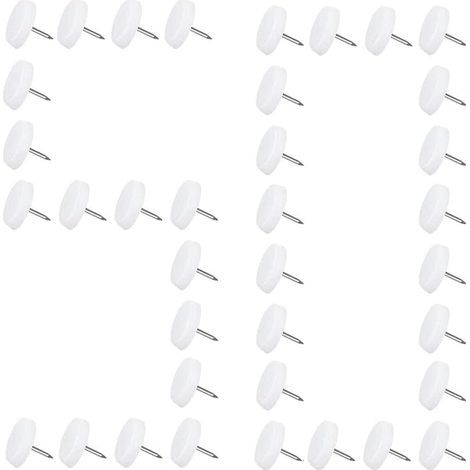 50pcs Patin Glisseurs pour Meuble Tampon Pied Teflon a Clouer avec Vis Patin Chaise 20mm Quincaillerie du Meuble pour Protege Pied a Clouer de Meuble et Plancher - 5mm d'épaisseurs (20mm) (1/5)