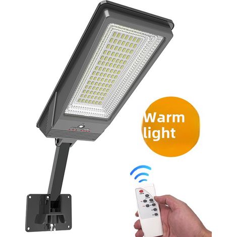 Nueva lámpara solar con sensor de movimiento, disponible en Amazon (comercio electrónico transfronterizo), aplique solar de pared para el patio (luz cálida, 98 niveles de brillo + control remoto). (1/5)