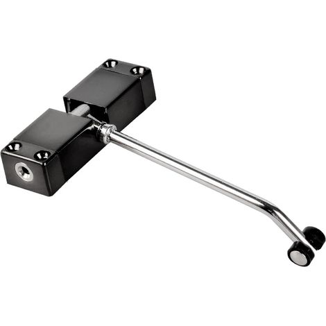(Noir) Ferme-porte automatique en acier inoxydable, dispositif de fermeture à vitesse réglable, capacité de charge 40 kg. (1/5)