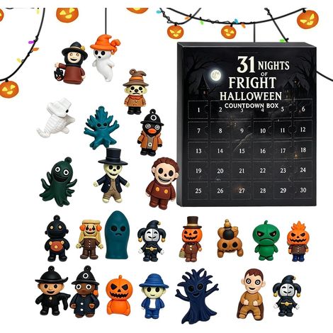 CCYKXACalendrier de l'Avent Halloween 2026 31Jours 2026 Figurines Saisonnières Mini Figurines Effrayantes Déco Bureau Pour Ados Maison Bureau Rebord Fenêtre (1/5)