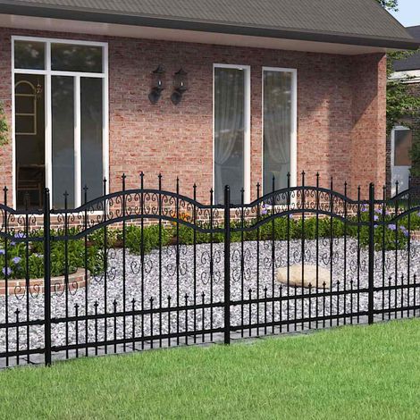 Clôture de jardin Moderne - Clôture Grillage avec sommet de lance Noir 140 cm BV977686 - BonneVie (1/5)