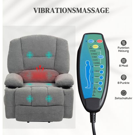 Fauteuil relax électrique avec aide au lever, fauteuil massant chauffant, 2 télécommandes, mousse douce (1/5)
