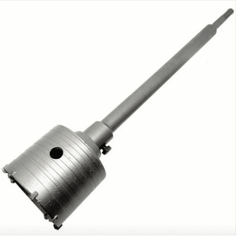 FRESA A TAZZA MM 100 CAROTATRICE CON ASTA SDS PLUS 350 MM CEMENTO MURO MATTONI (1/2)