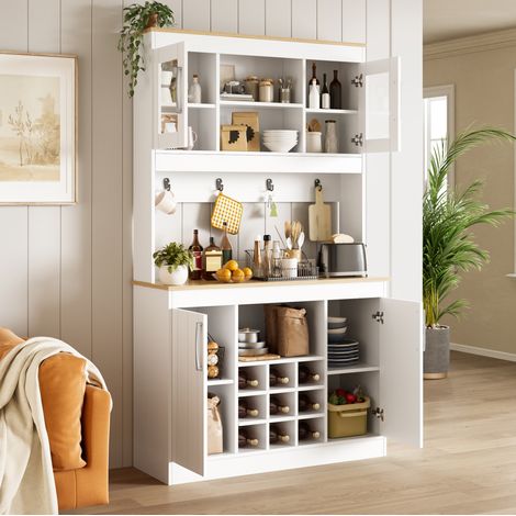 Mobile cucina con vetrine e portabottiglie 175 cm OKMYHOME (1/5)