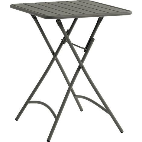 Tavolo da giardino quadrato pieghevole L.60 cm Metallo Grigio antracite - MIRMANDE di MYLIA