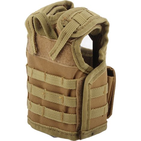 Veste de protection pour canettes en nylon marron, décoration miniature de bar pour boissons (1/5)