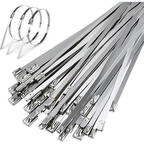 50 Pieces Attaches de Câble Robustes 500×4.6mm Collier de Serrage Inox Serre Cable Autobloquante pour Enroulement D'échappement Câbles Groupés Entretenir les Auvents et les Clôtures (1/5)