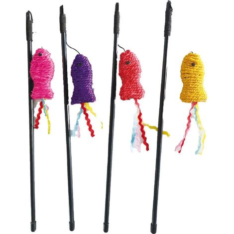 Set 4 pezzi Gioco Gatto Bacchetta Little Fish assortito 40cm.