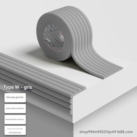 Bandes de sécurité enfant - Autocollants de sécurité pour la maison - Forme en W - Gris clair, 5 m (1/5)