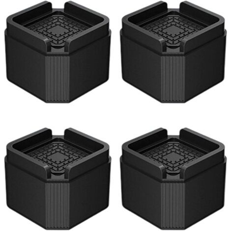 Lot de 8 rehausseurs de meubles carrés réglables, robustes pour pieds de table, pour lits, canapés, bureaux, commodes et canapés,5cm (1/5)
