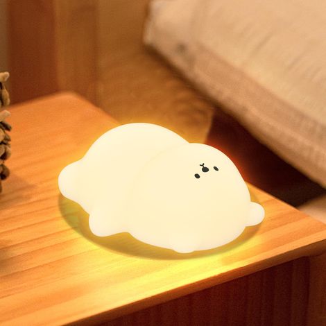 Mignon LED Veilleuse Enfants, Ours Lampe de Chevet pour Enfant Tactile Contrôle 1200mAh Rechargeable 3 Luminosité & RGB Kawaii Silicone Veilleuse Bébé avec Timer pour Cadeaux Décoration (1/5)