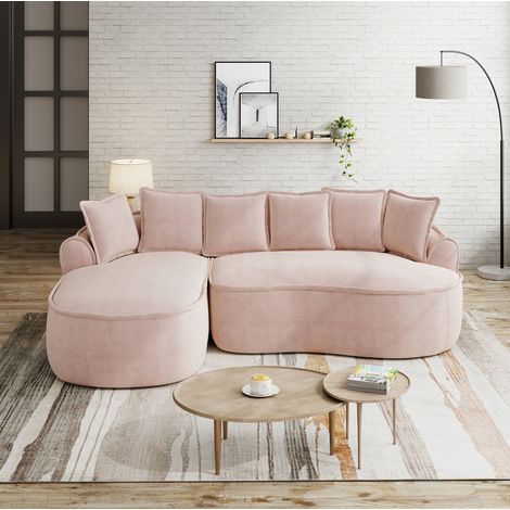 Sofá cama modular con chaise longue chenilla OKMYHOME (1/5)