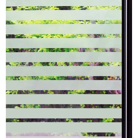 Film électrostatique pour fenêtre (45 x 200 cm), motif rayures givrées, idéal pour le bureau, la cuisine, la chambre et la maison (1/5)