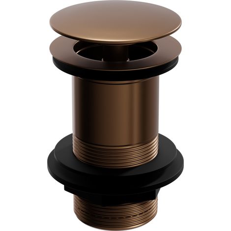 Colore Round Brushed Bronze Moon Cap Unslotted Click Clack Basin Waste