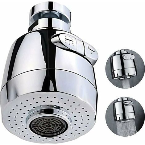 Aireador de grifo y limitador de flujo, aireador de grifo de 360 grados, 2 modos, rociador de filtro de cabezal de ducha ajustable, Sunny (1/5)