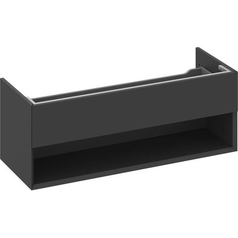 Ravak Lite - Waschtischunterschrank 120x45x43 cm, 1 Schublade, schwarz matt X000001868 (1/5)