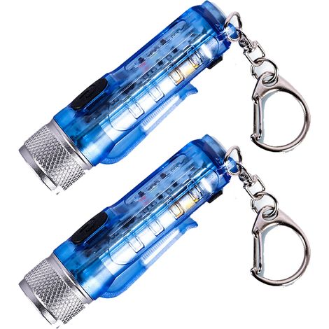 2Une mini lampe torche étanche avec un faisceau puissant et longue portée, de couleur bleue (1/5)