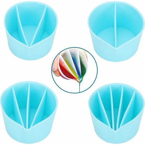 Gobelet Fendu pour Verser de la Peinture, Tasse de versement de Peinture Acrylique, gobelet de versement de Peinture Multi-canaux, Fournitures de Liquide d'art 4pcs Lefou (1/5)