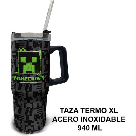 Taza termo XL de acero inoxidable de 940 ml de Minecraft