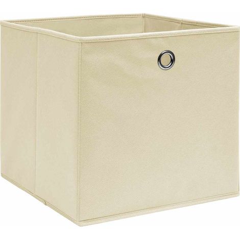 Boîtes de rangement 10 pcs Crème 32x32x32 cm Tissu