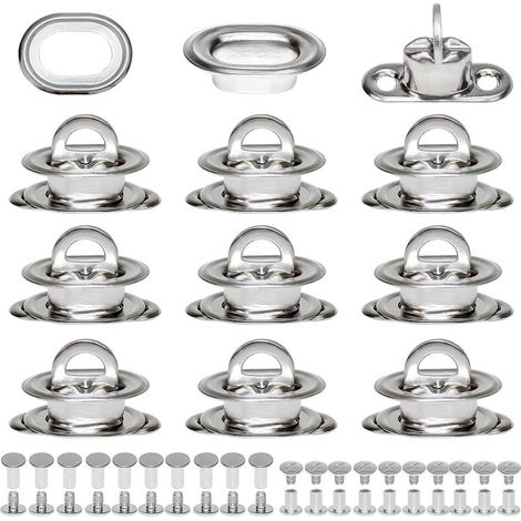 œIllets Ovales Twist Verrouiller en Laiton Nickelé Tourniquet Bache avec Contre-rivure et Rivet pour Accessoires DIY Craft à Main en Cuir Sac Matériel H298 (1/5)
