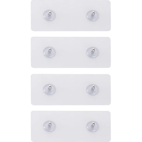 4 piezas de accesorios de baño adhesivos sin perforaciones para estante de ducha de esquina, montaje en pared, adhesivos de repuesto de nanomateriales transparentes.