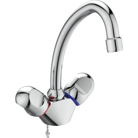 Ideal Standard Alpha Waschtischarmatur B2037AA chrom, Ausladung 155 mm, mit versenkbarer Kette (1/4)